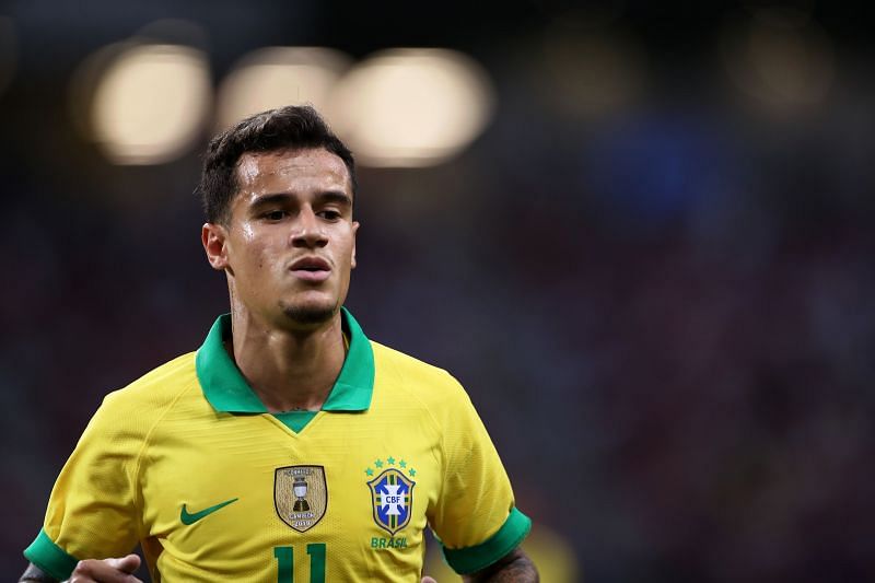 Philippe Coutinho in action for Brazil